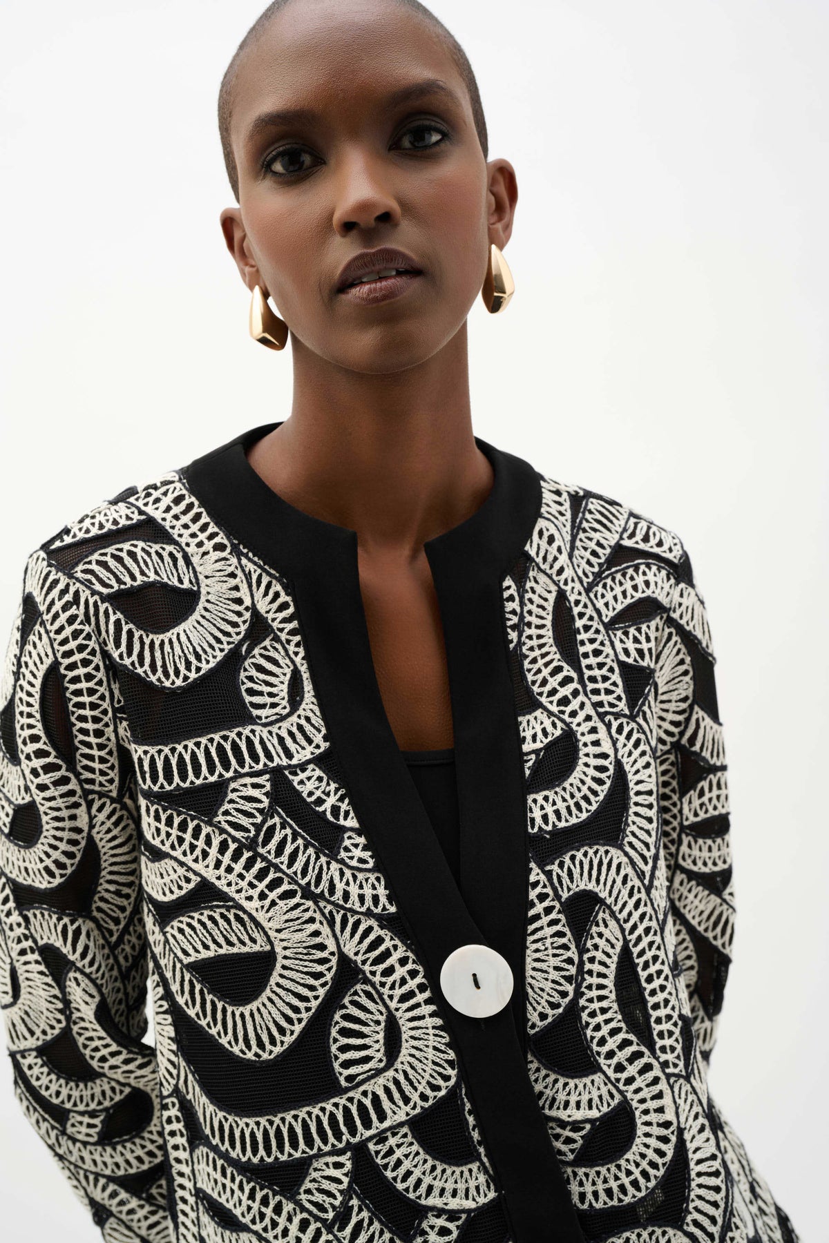 Joseph Ribkoff Abstract Mesh Swing Jacket - Style 262207