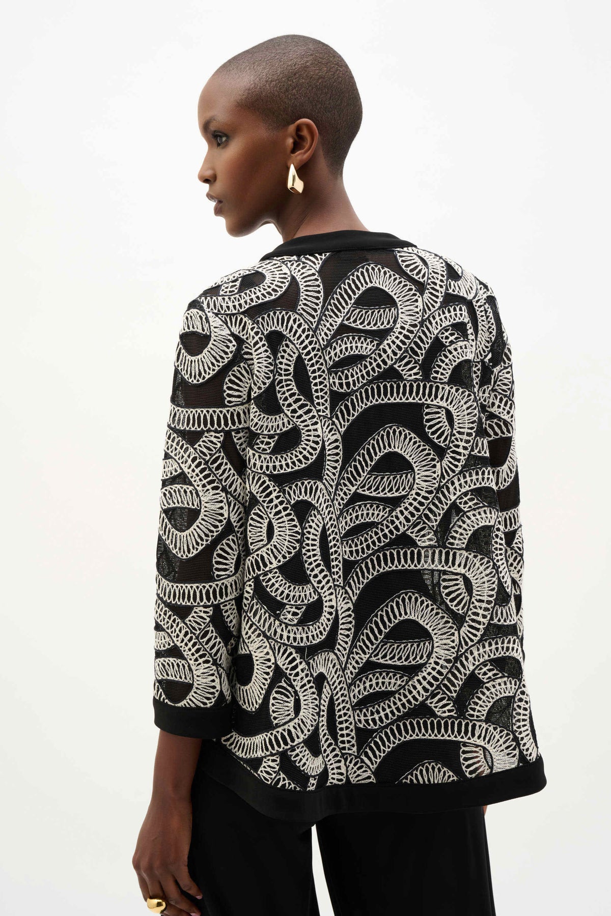 Joseph Ribkoff Abstract Mesh Swing Jacket - Style 262207
