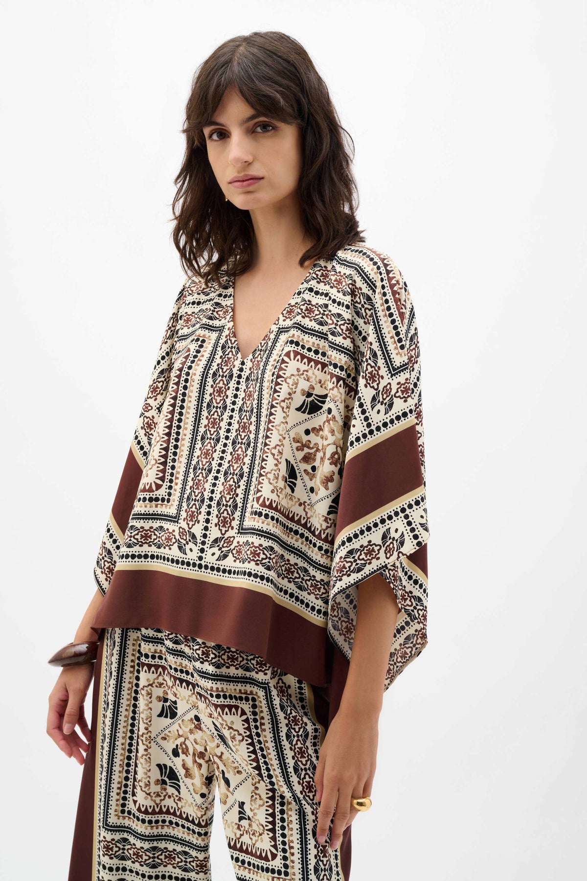 Joseph Ribkoff Scarf Print Poncho Top - Style 262260