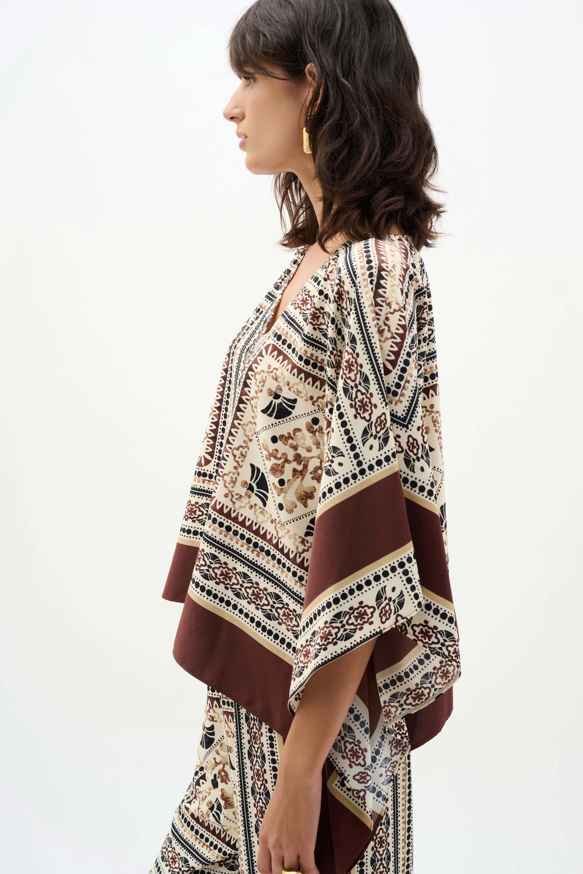 Joseph Ribkoff Scarf Print Poncho Top - Style 262260
