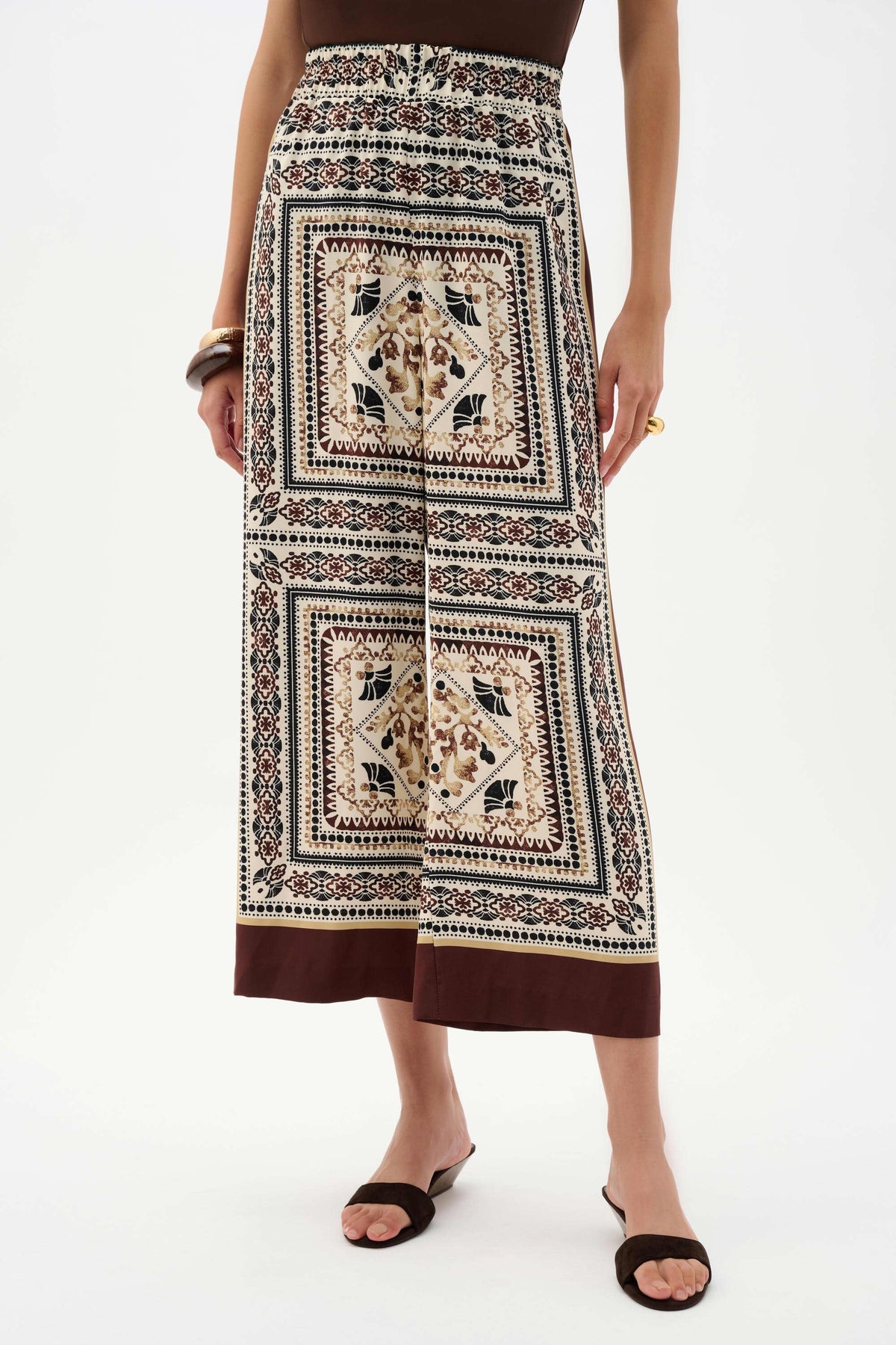 Joseph Ribkoff Scarf Print Wide-Leg Pants - Style 262261