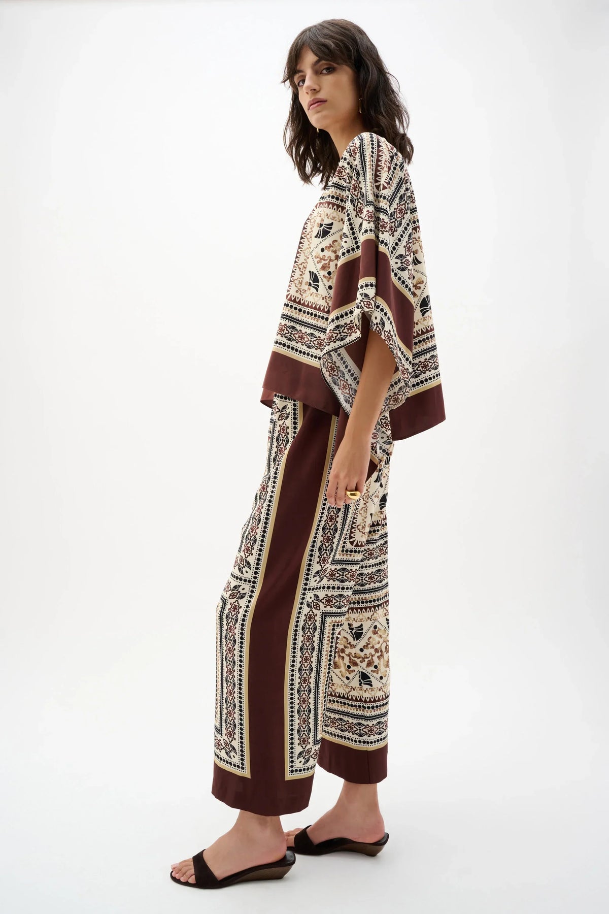 Joseph Ribkoff Scarf Print Wide-Leg Pants - Style 262261