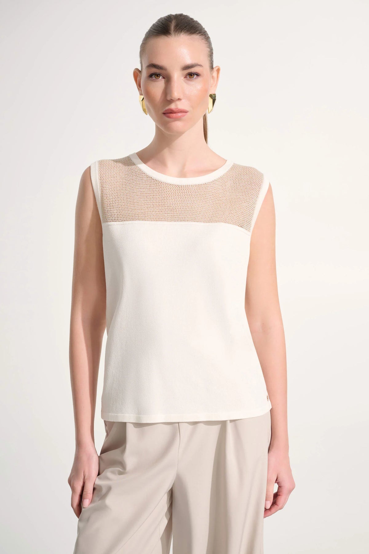 Joseph Ribkoff Mesh Yoke Knit Camisole - Style 262612