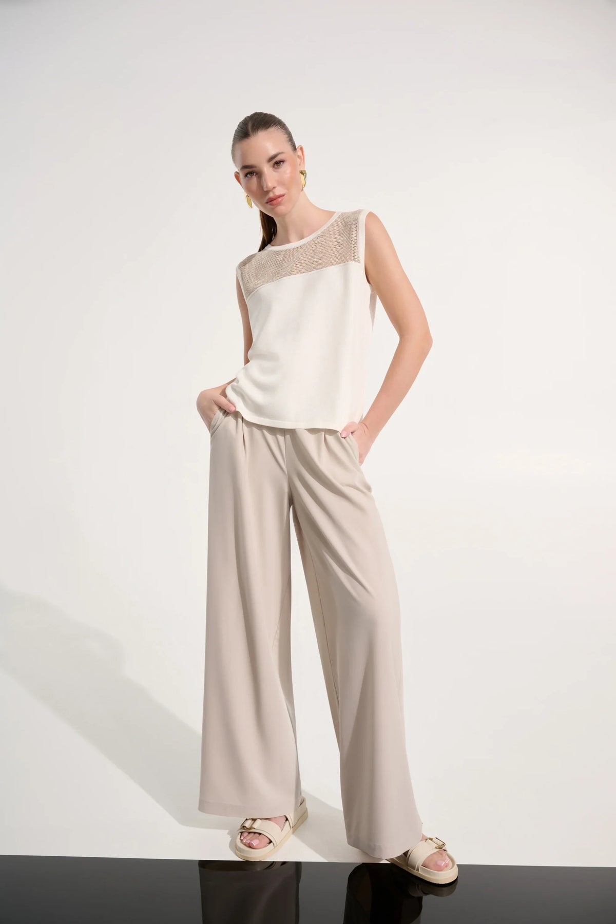 Joseph Ribkoff Mesh Yoke Knit Camisole - Style 262612