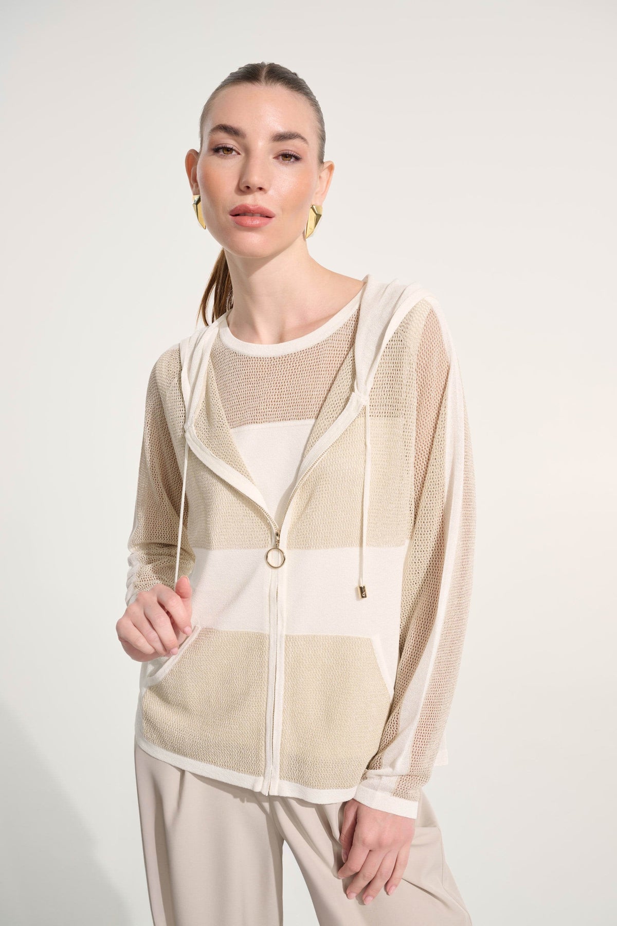 Joseph Ribkoff Zip Hood Jersey Jacket - Style 262613