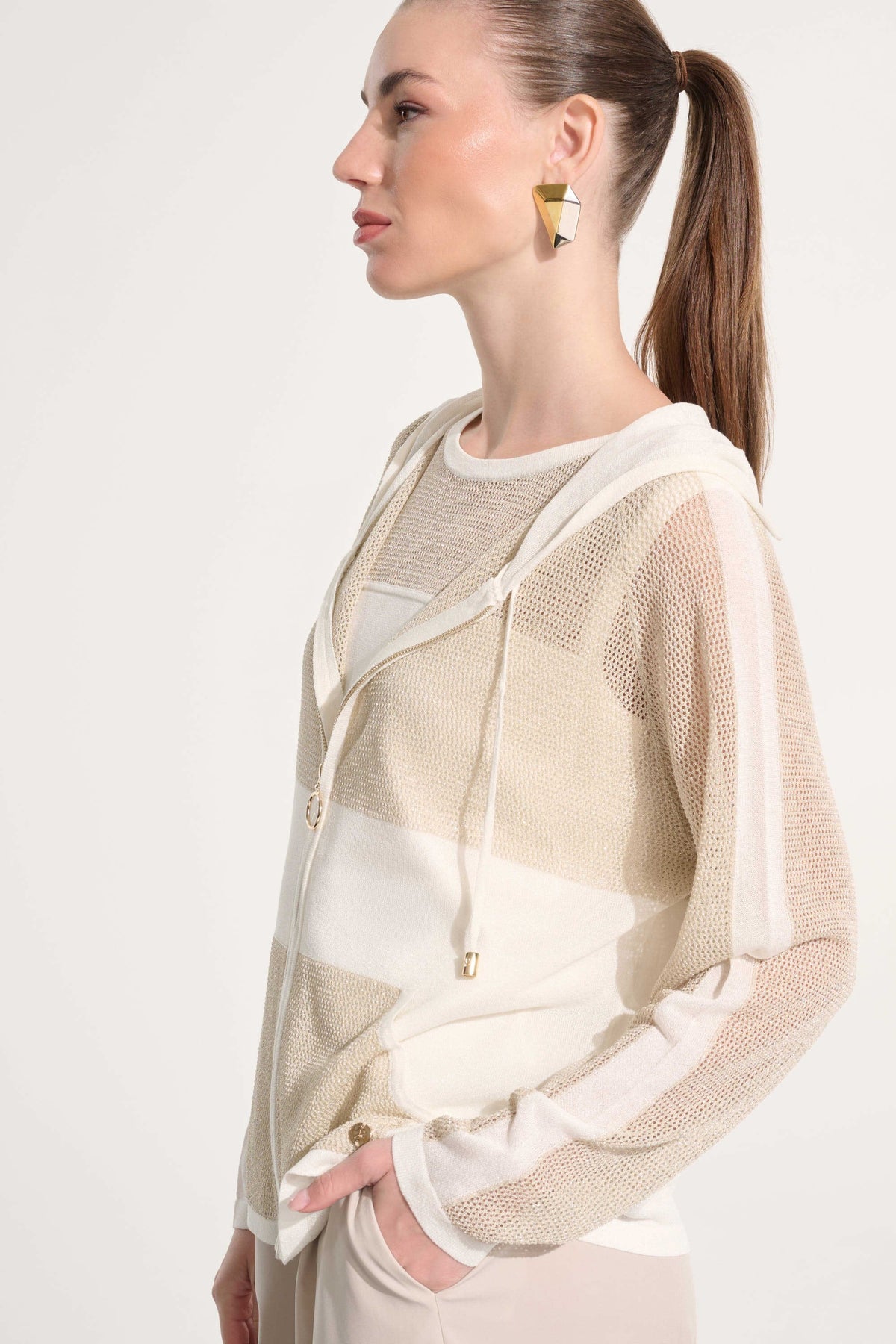 Joseph Ribkoff Zip Hood Jersey Jacket - Style 262613