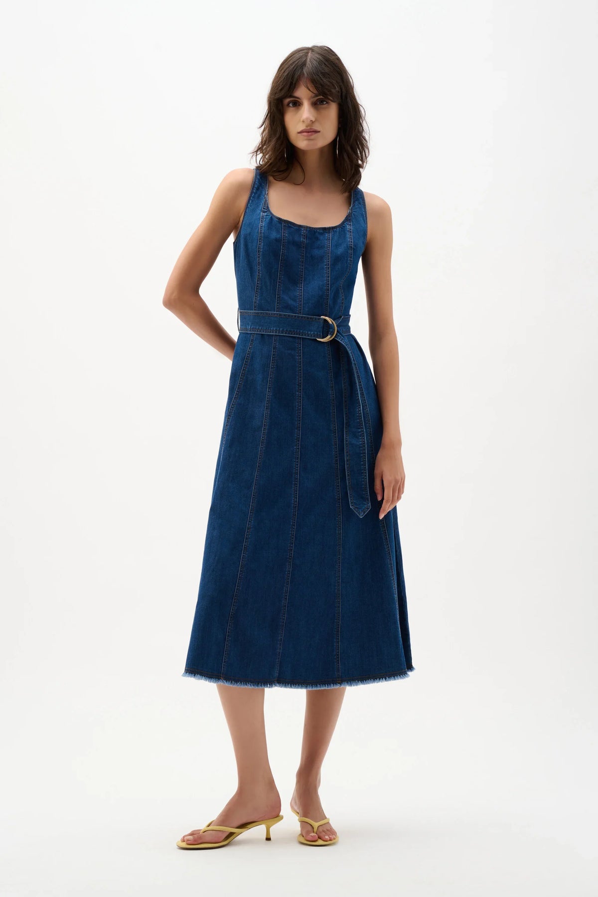 Joseph Ribkoff Fit Flare Denim Midi Dress - Style 262901