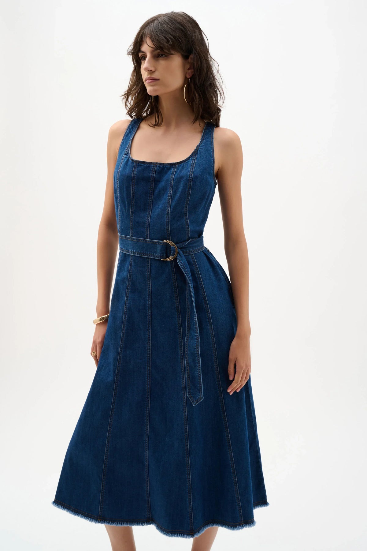 Joseph Ribkoff Fit Flare Denim Midi Dress - Style 262901