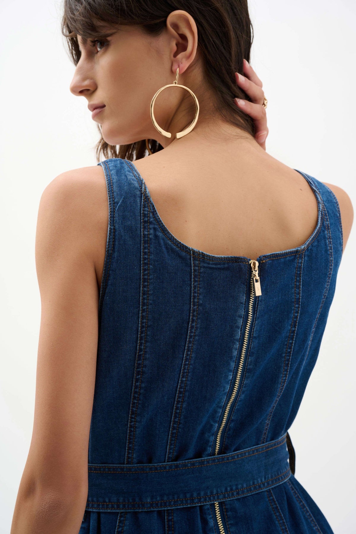 Joseph Ribkoff Fit Flare Denim Midi Dress - Style 262901