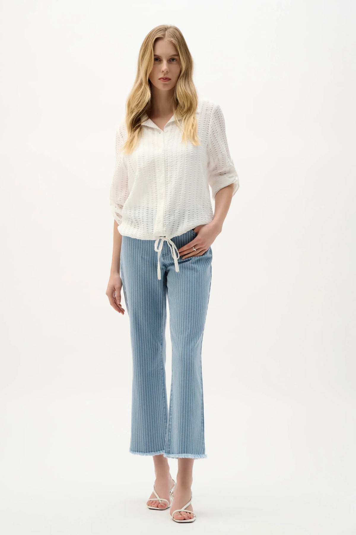 Joseph Ribkoff Lurex Stripe Crop Jeans - Style 262934