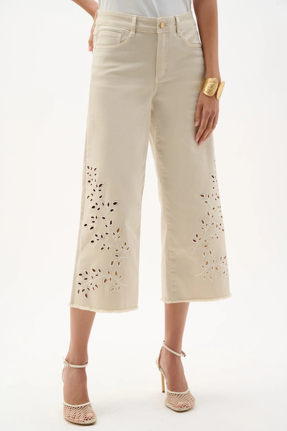 Joseph Ribkoff Eyelet Embroidery Crop Jeans - Style 262935