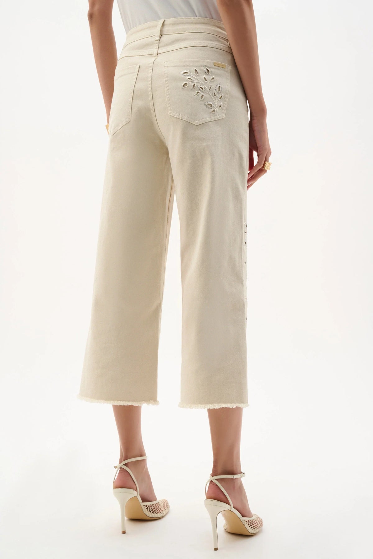 Joseph Ribkoff Eyelet Embroidery Crop Jeans - Style 262935