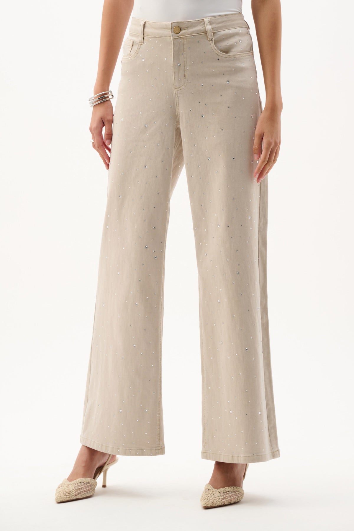 Joseph Ribkoff Rhinestone Wide Leg Jeans - Style 262940