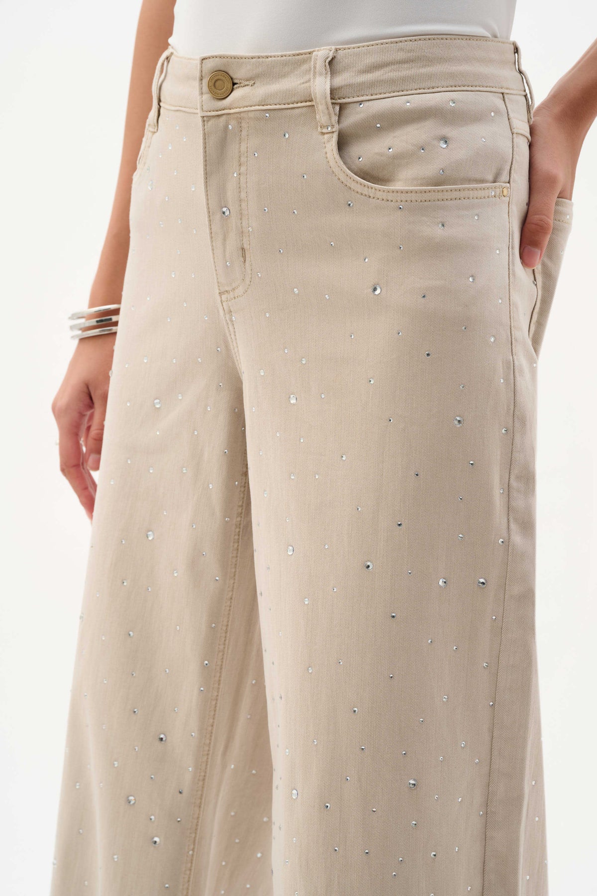 Joseph Ribkoff Rhinestone Wide Leg Jeans - Style 262940