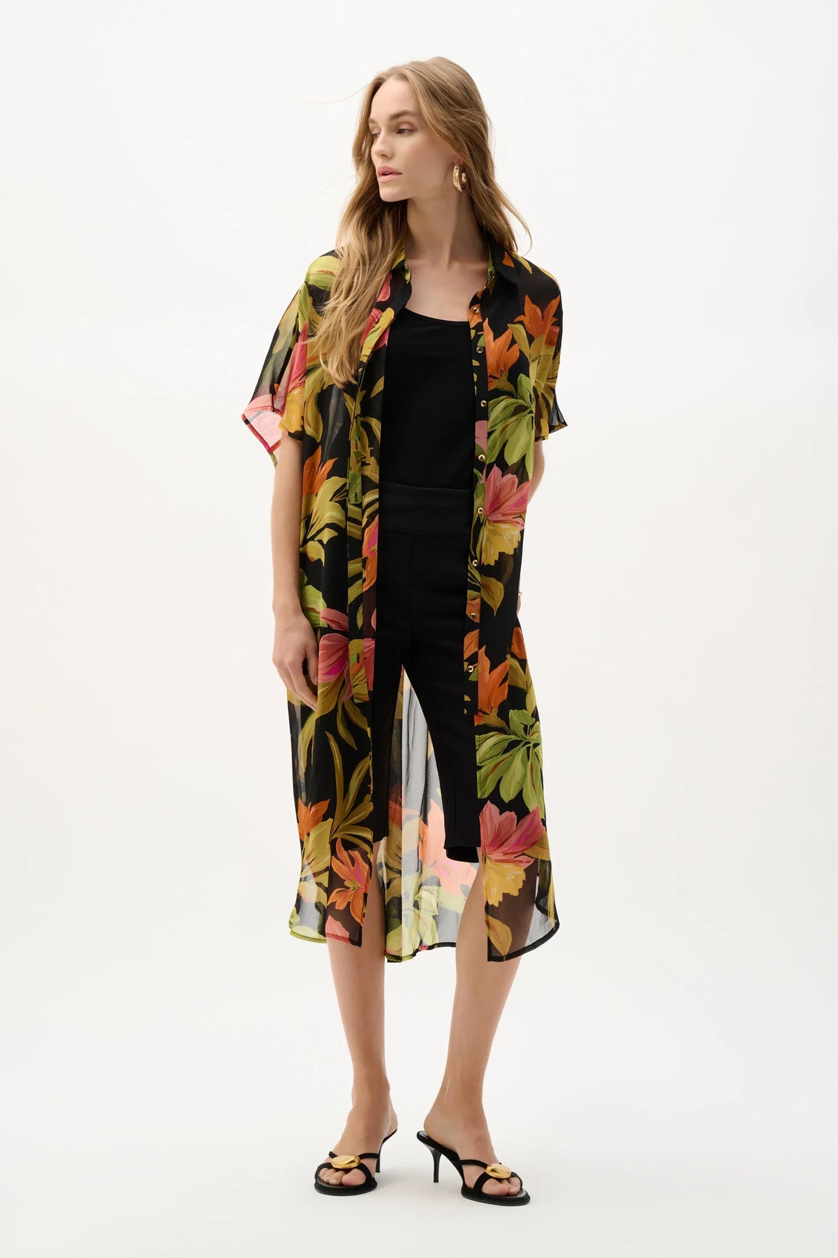 Joseph Ribkoff Tropical Chiffon Dolman Blouse - Style 262949