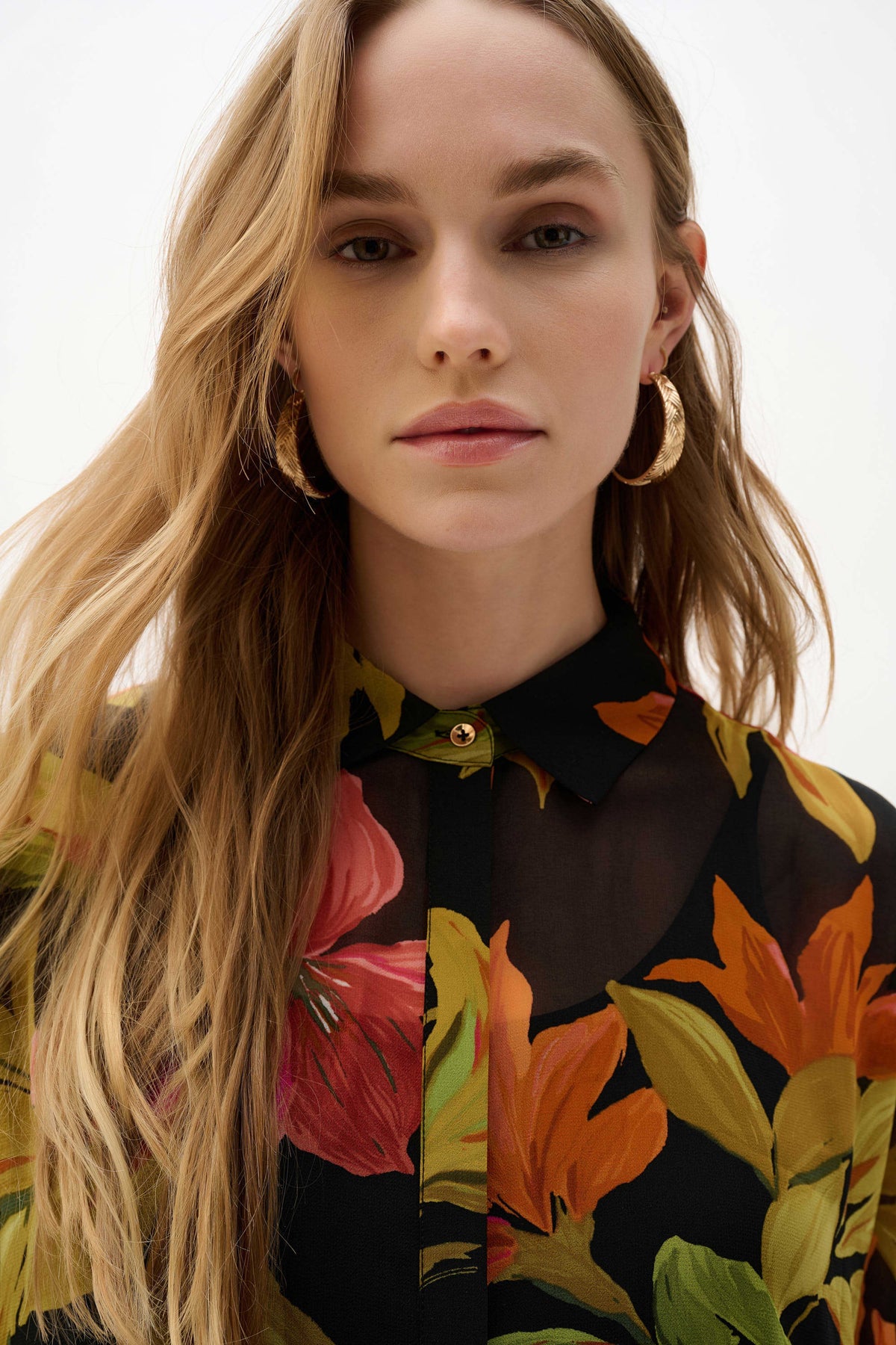 Joseph Ribkoff Tropical Chiffon Dolman Blouse - Style 262949
