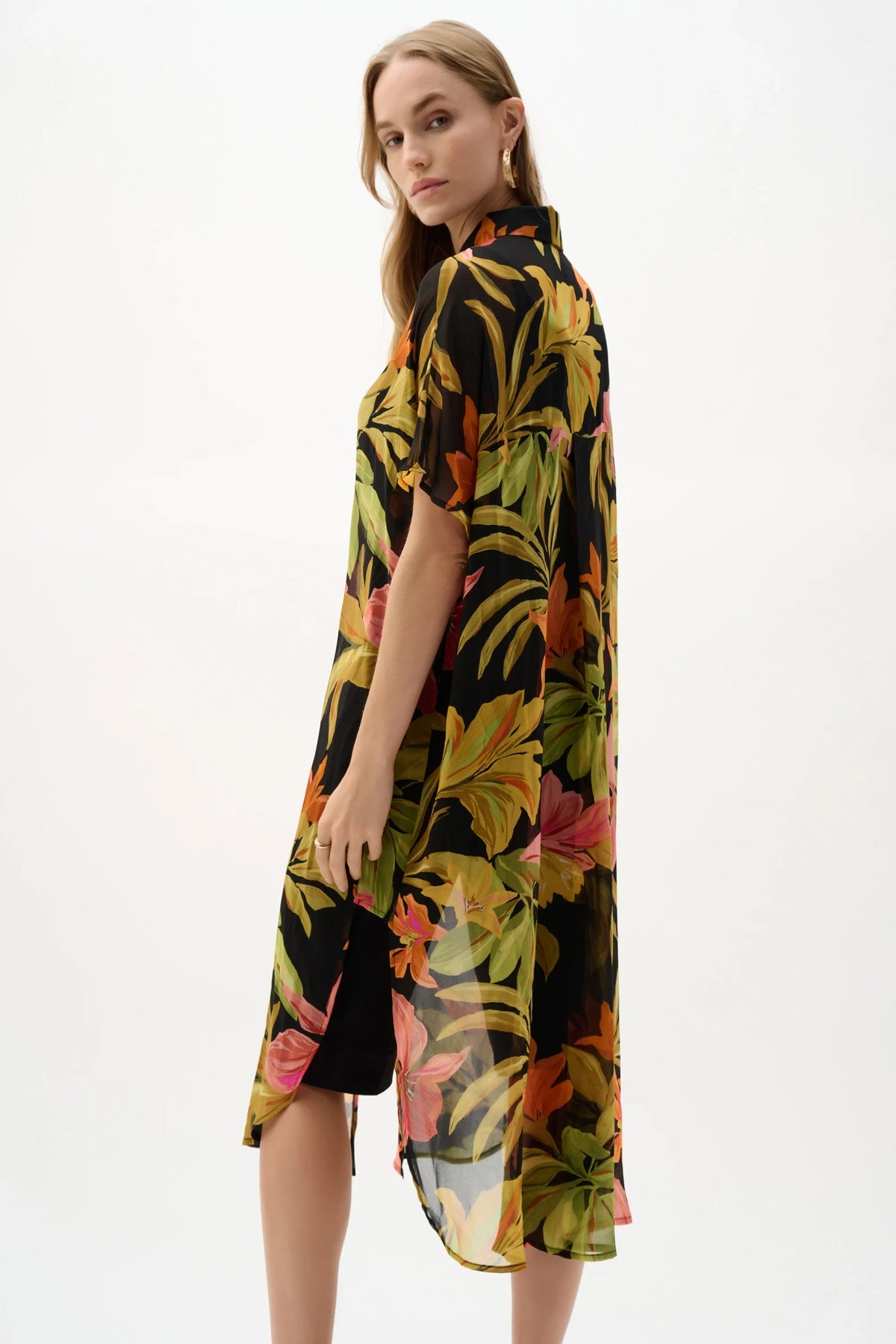 Joseph Ribkoff Tropical Chiffon Dolman Blouse - Style 262949