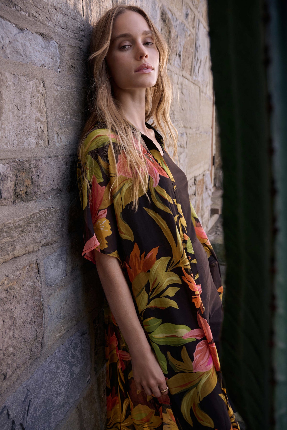 Joseph Ribkoff Tropical Chiffon Dolman Blouse - Style 262949