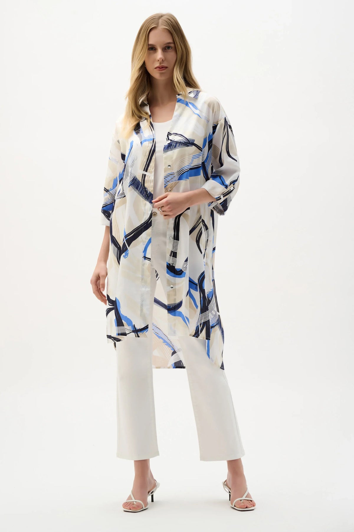 Joseph Ribkoff Abstract Print Voile Blouse - Style 262950