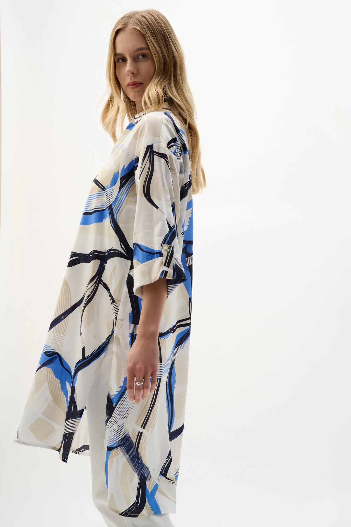 Joseph Ribkoff Abstract Print Voile Blouse - Style 262950