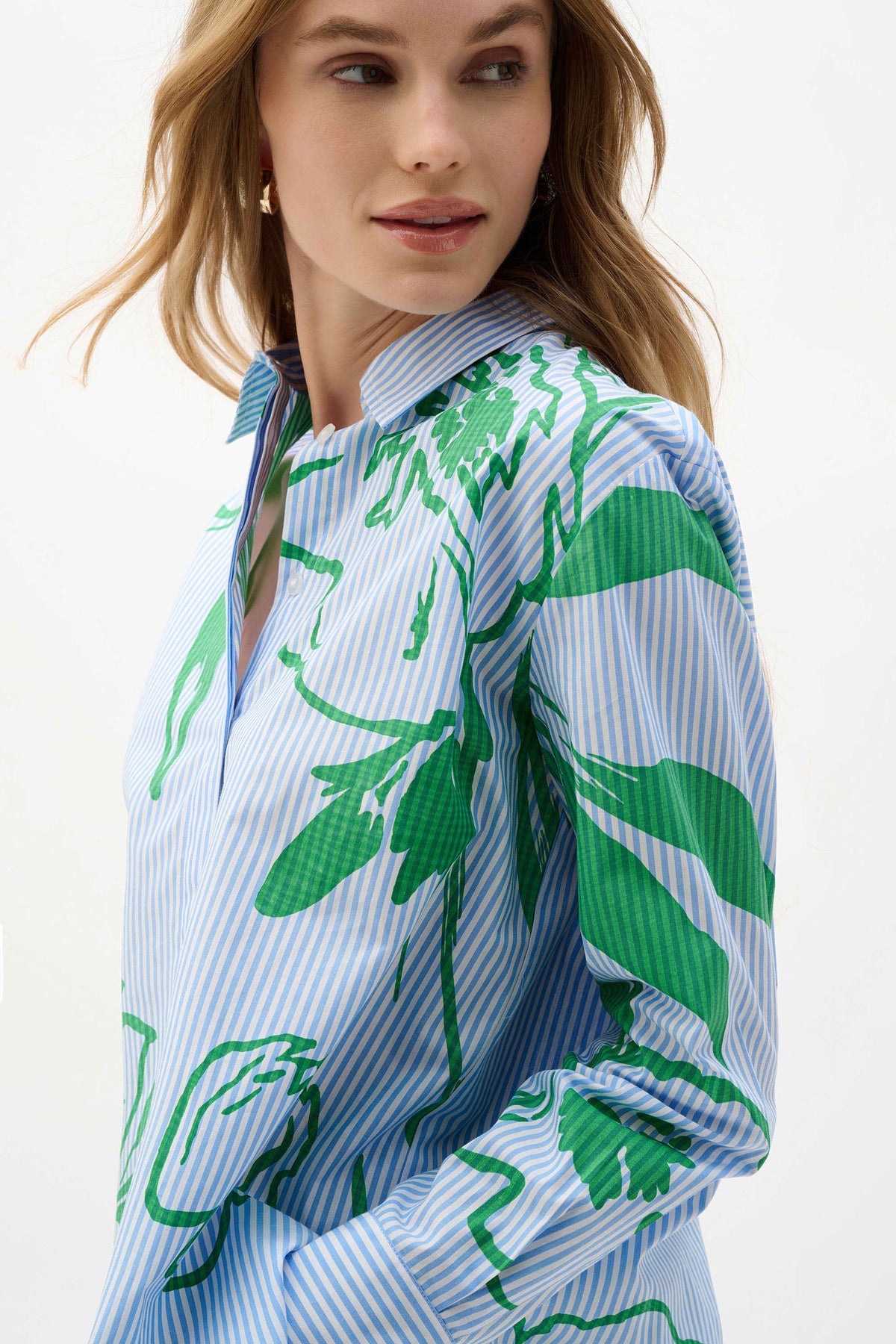 Joseph Ribkoff Striped Floral Boxy Blouse - Style 262951