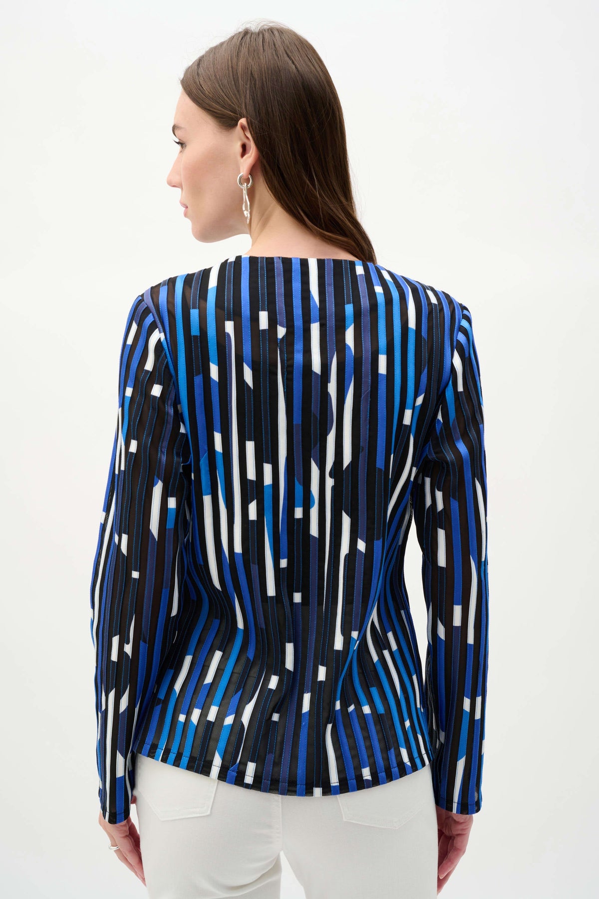 Joseph Ribkoff Geometric Mesh Soutache Jacket - Style 262953