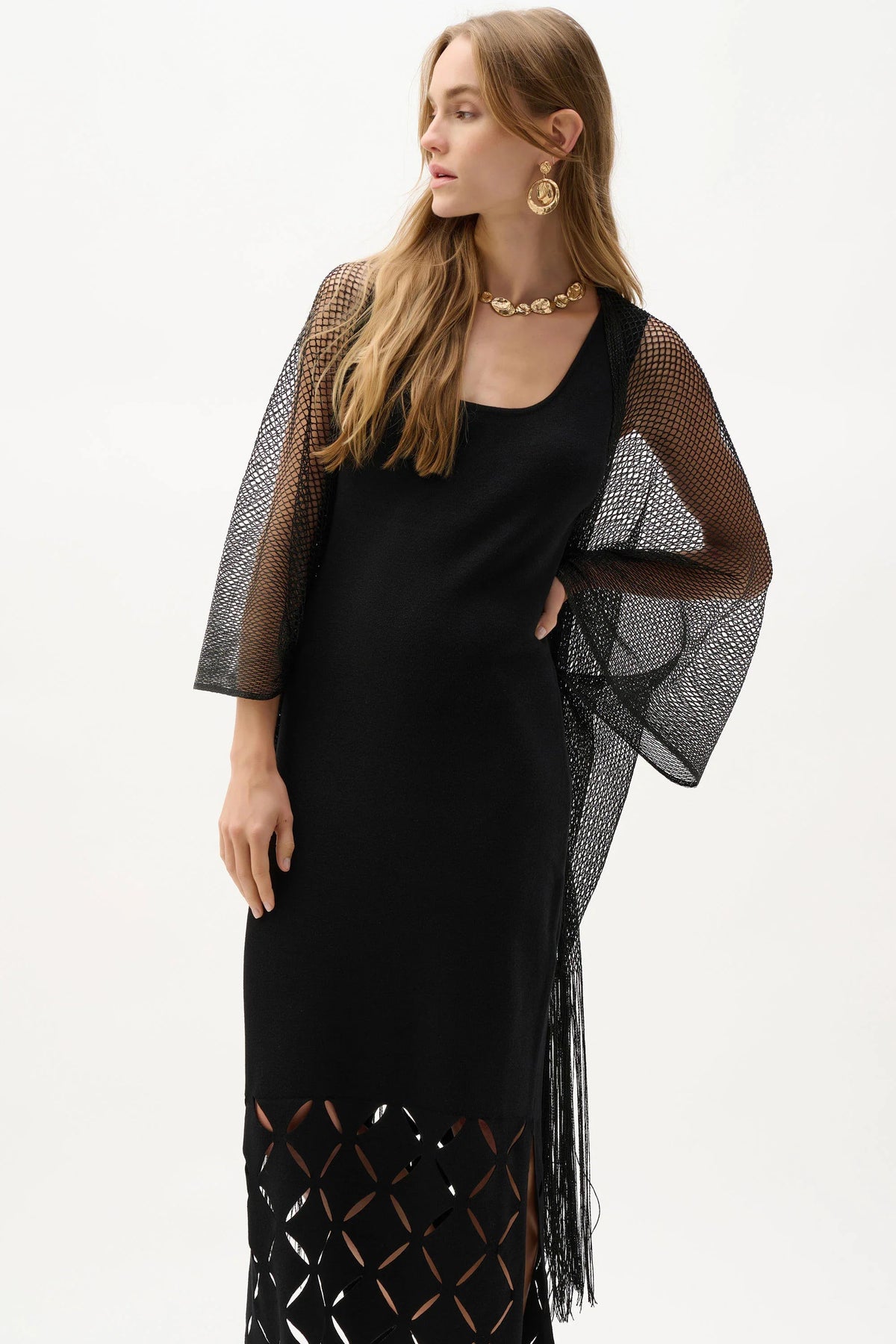 Joseph Ribkoff Open-Stitch Fringe Cover-Up - Style 262973