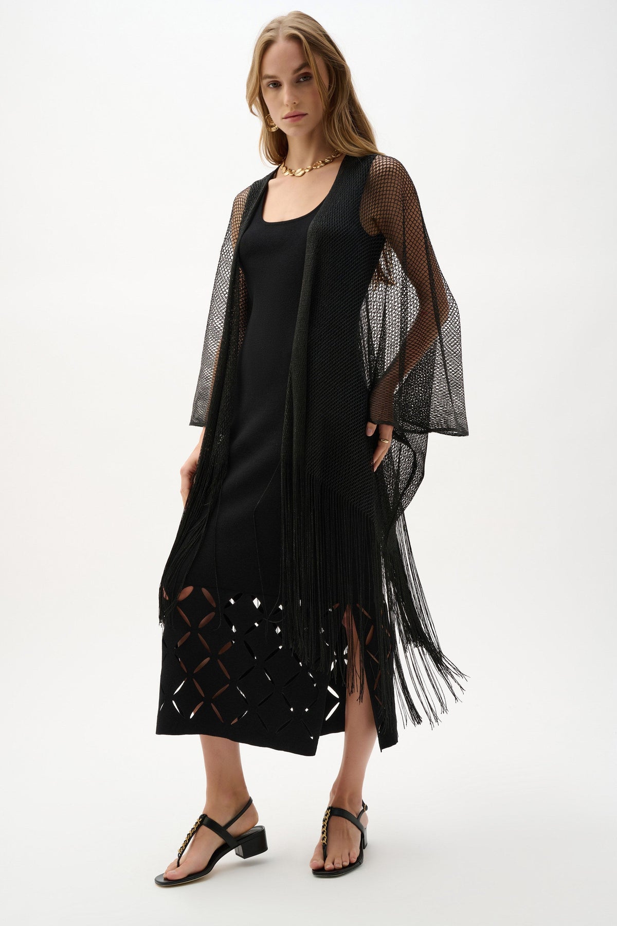 Joseph Ribkoff Open-Stitch Fringe Cover-Up - Style 262973