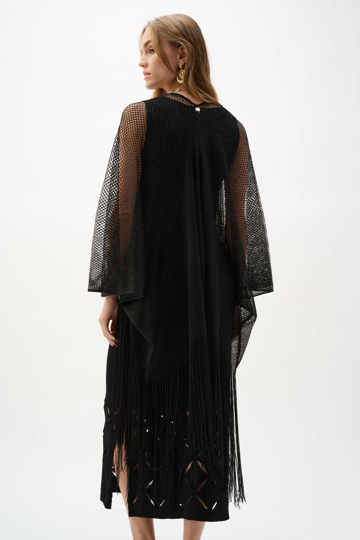 Joseph Ribkoff Open-Stitch Fringe Cover-Up - Style 262973