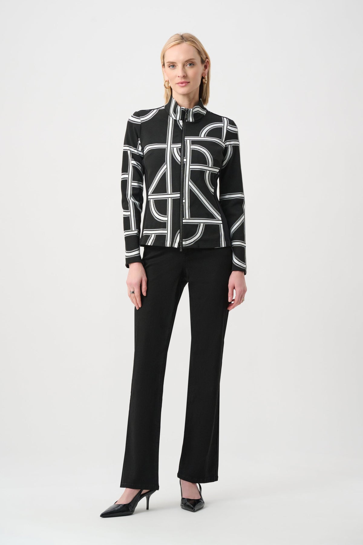 Joseph Ribkoff Geometric Fitted Jacket - Style 263055