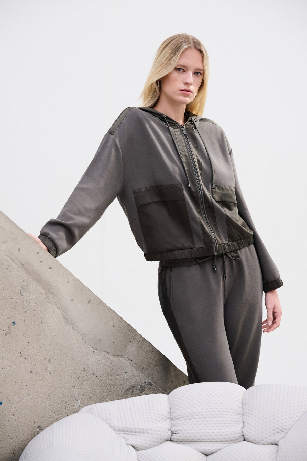 Joseph Ribkoff Satin Hooded Jersey - Style 263624