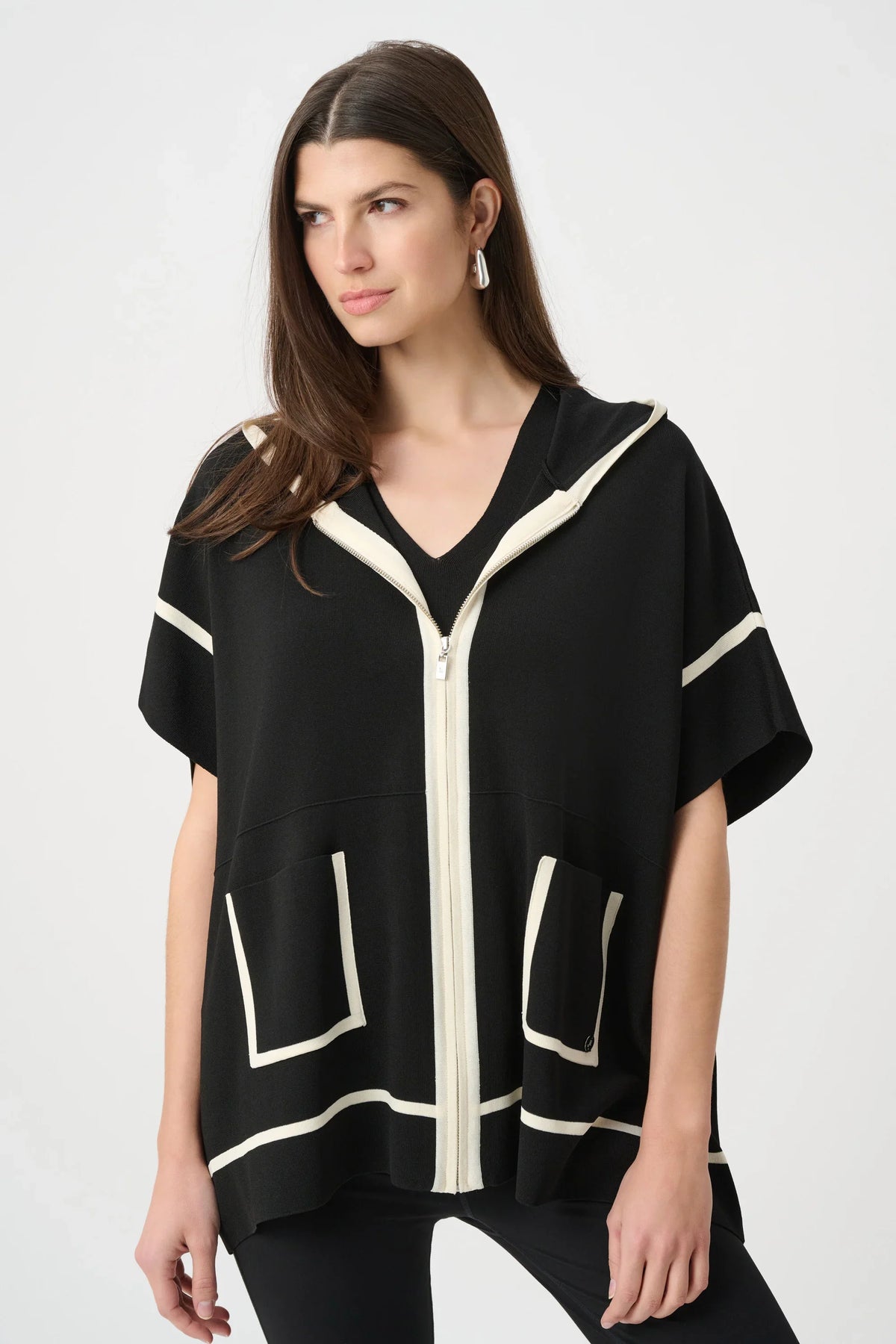 Joseph Ribkoff Hooded Boxy Jacket - Style 263639