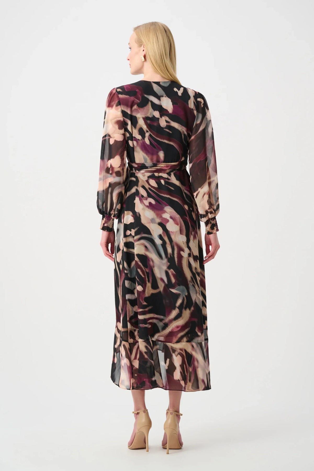 Joseph Ribkoff Chiffon Printed Wrap Dress - Style 263739