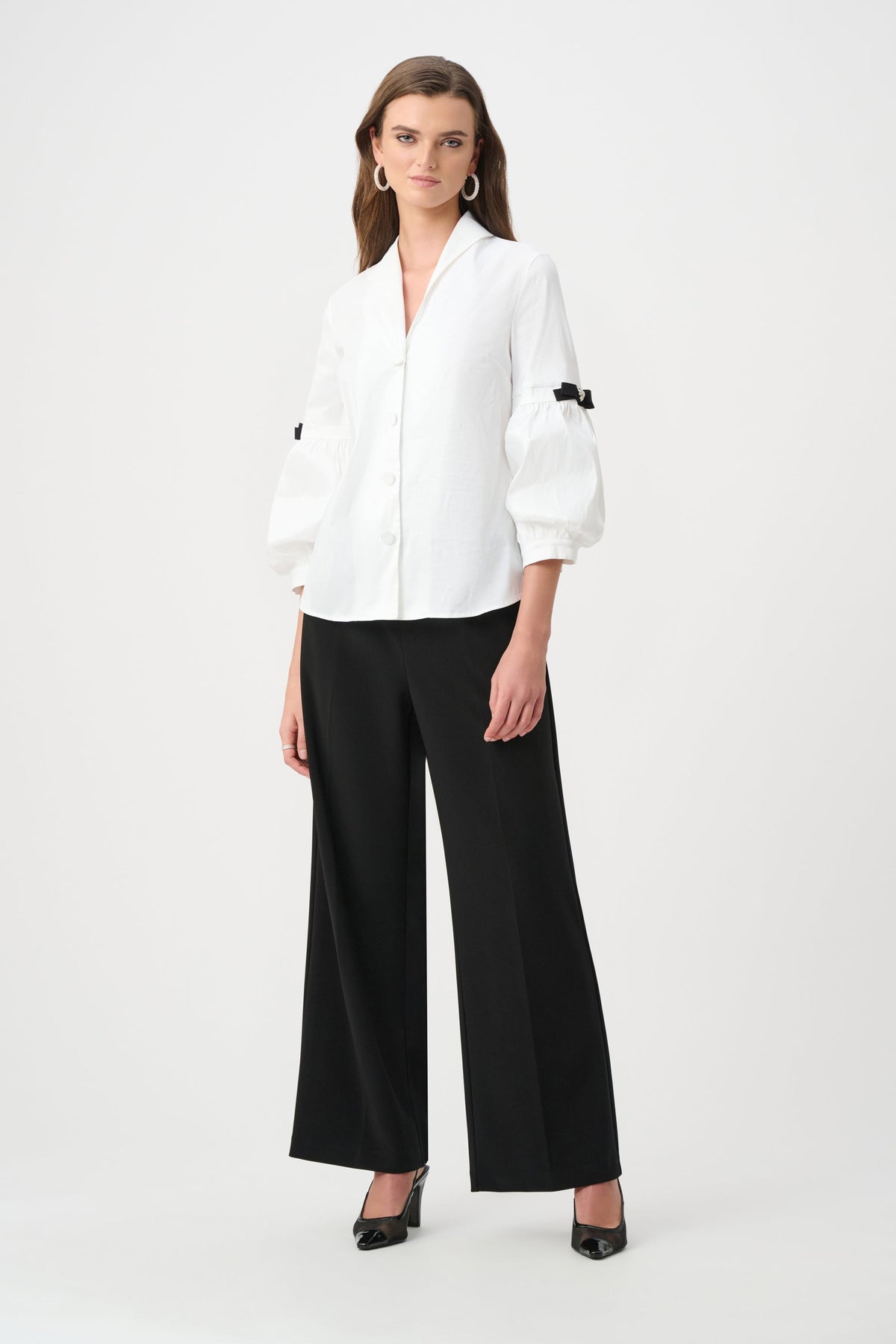 Joseph Ribkoff Stretch Taffeta Fitted Blouse - Style 263744