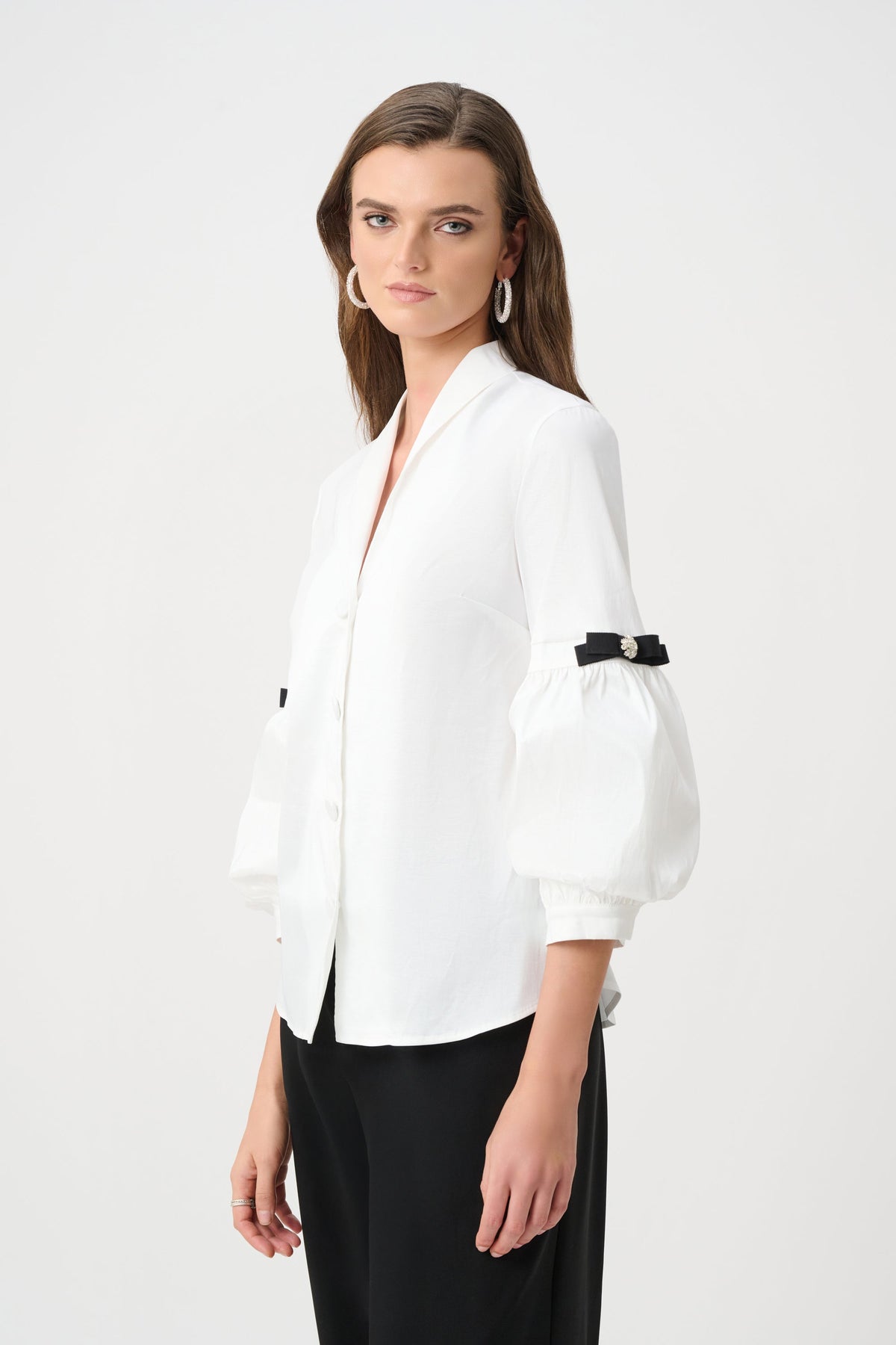 Joseph Ribkoff Stretch Taffeta Fitted Blouse - Style 263744