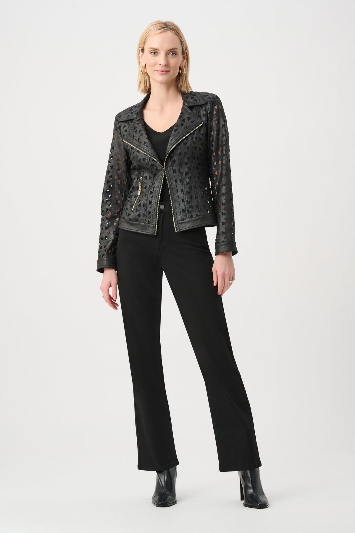 Joseph Ribkoff Faux Suede Mesh Jacket - Style 263910