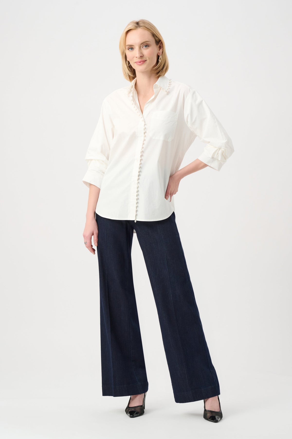 Joseph Ribkoff Cotton Poplin Pearl - Style 263923