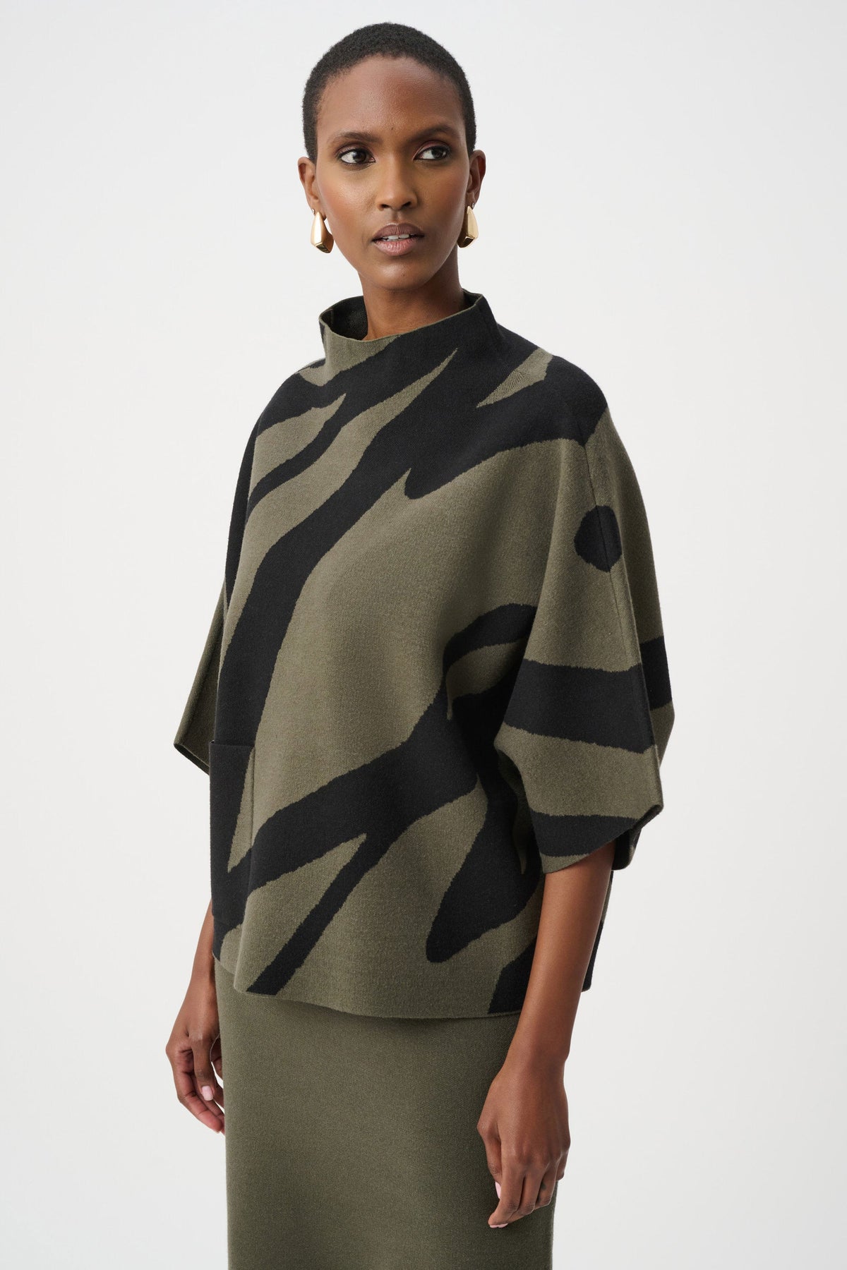 Joseph Ribkoff Classic Abstract Funnel Top - Style 263936