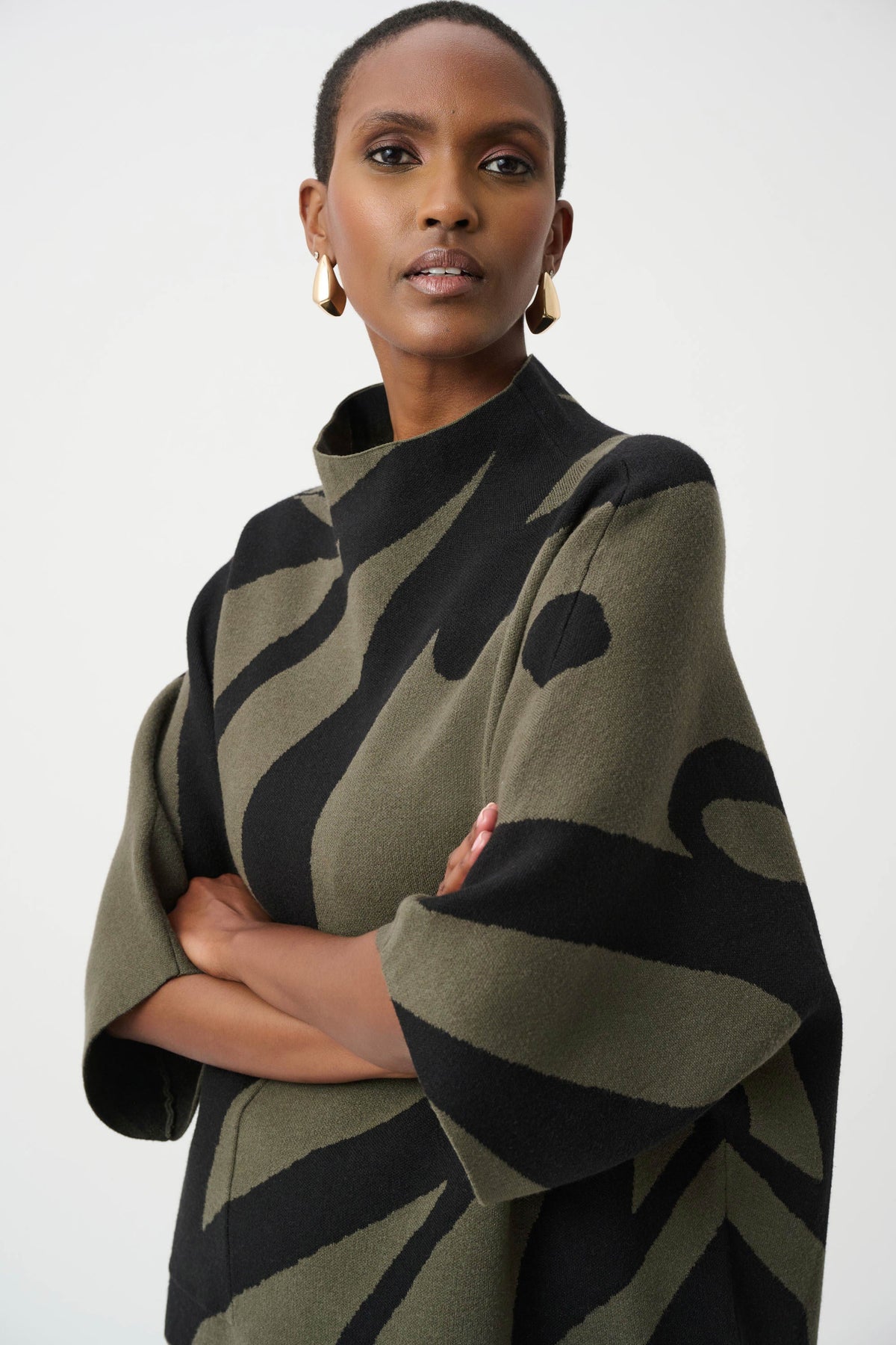 Joseph Ribkoff Classic Abstract Funnel Top - Style 263936