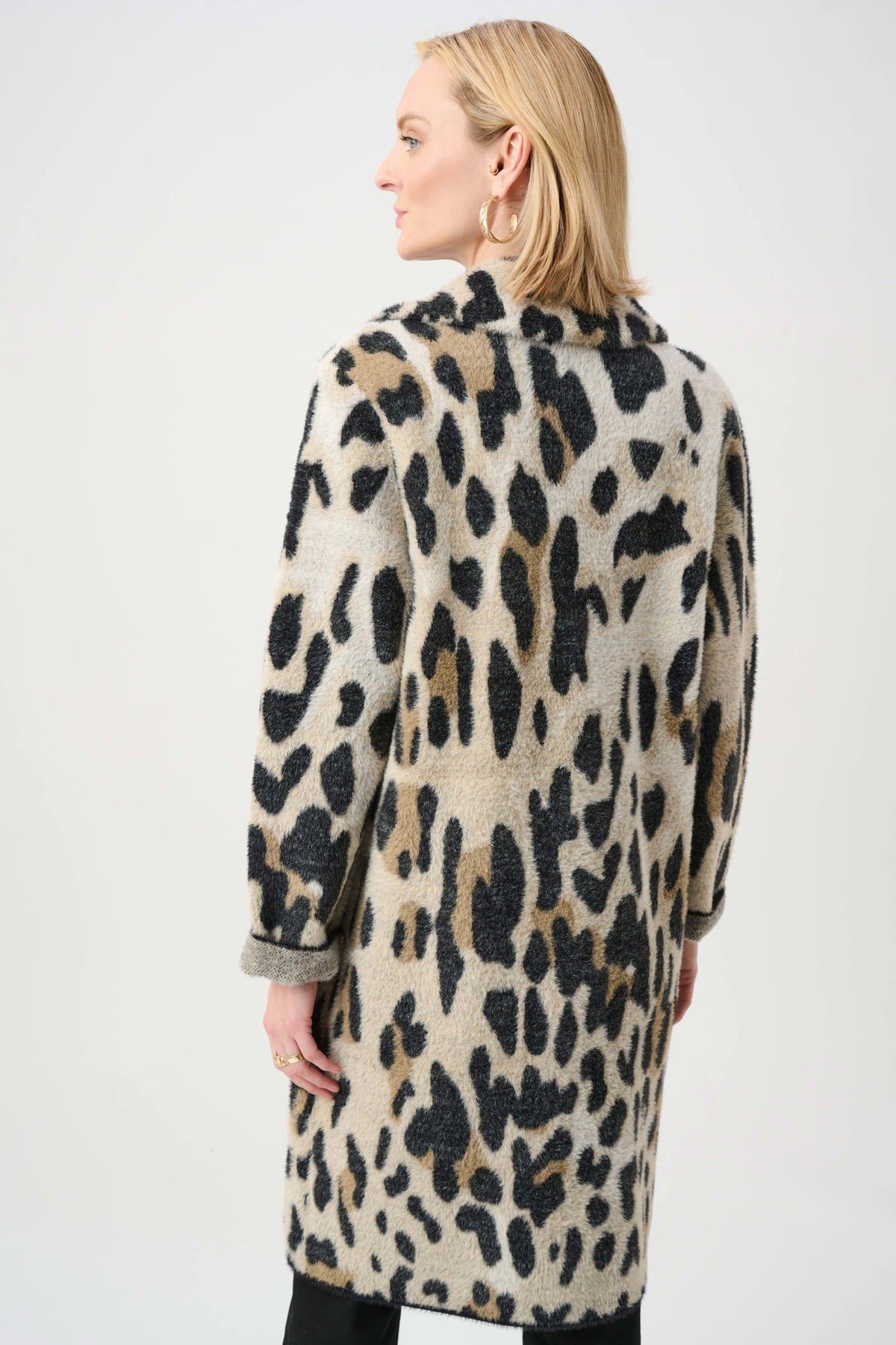 Joseph Ribkoff Feather Yarn Leopard Coat - Style 263956