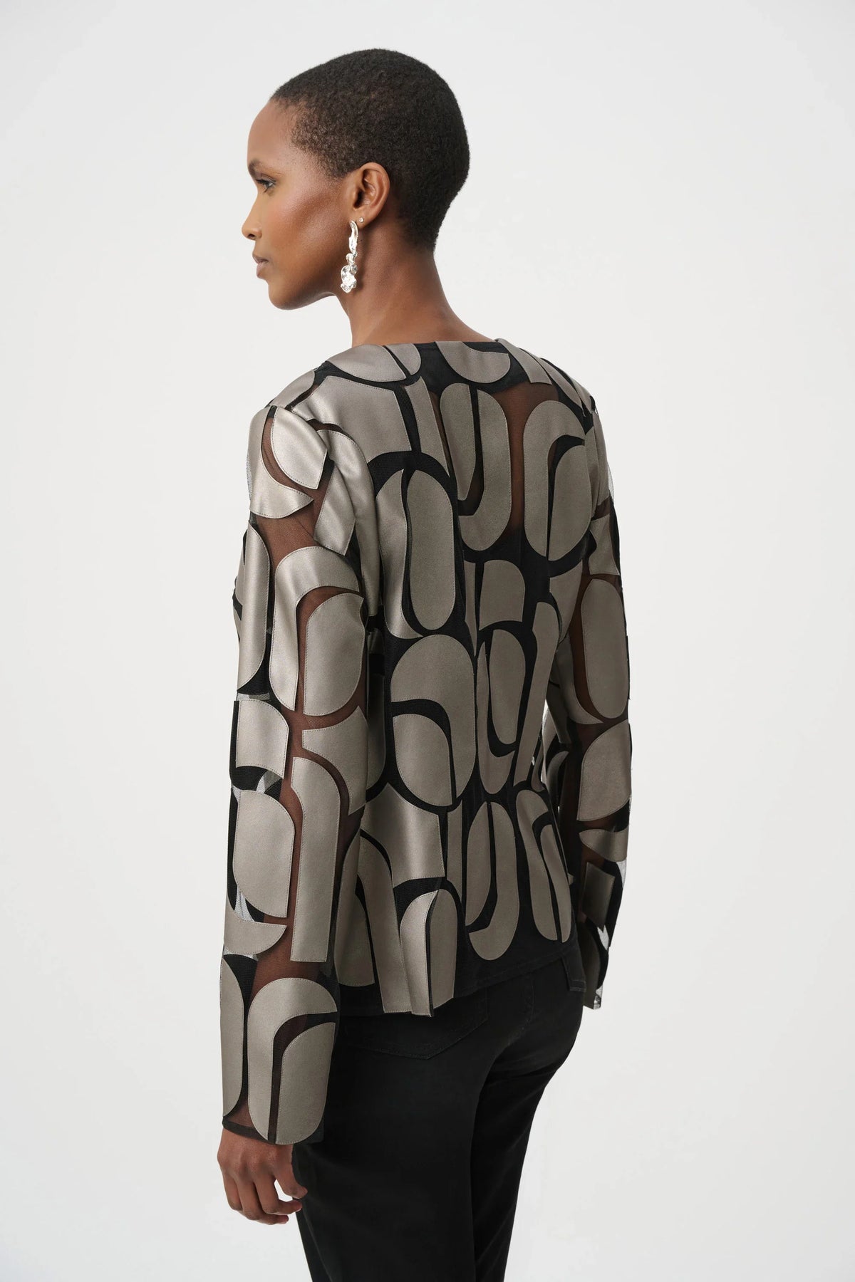 Joseph Ribkoff Mesh Embroidered Jacket - Style 263964