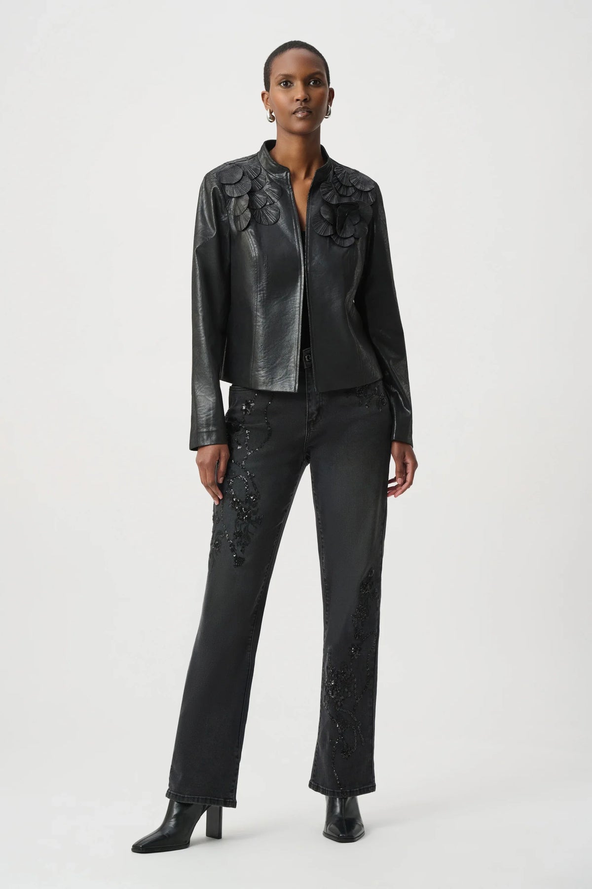 Joseph Ribkoff Embellished Foiled Suede Jacket - Style 264906