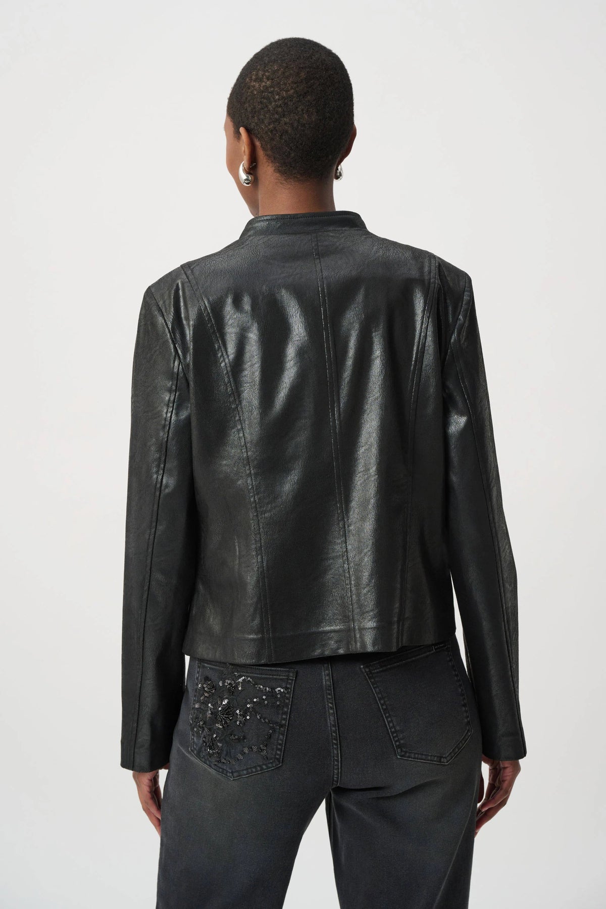Joseph Ribkoff Embellished Foiled Suede Jacket - Style 264906
