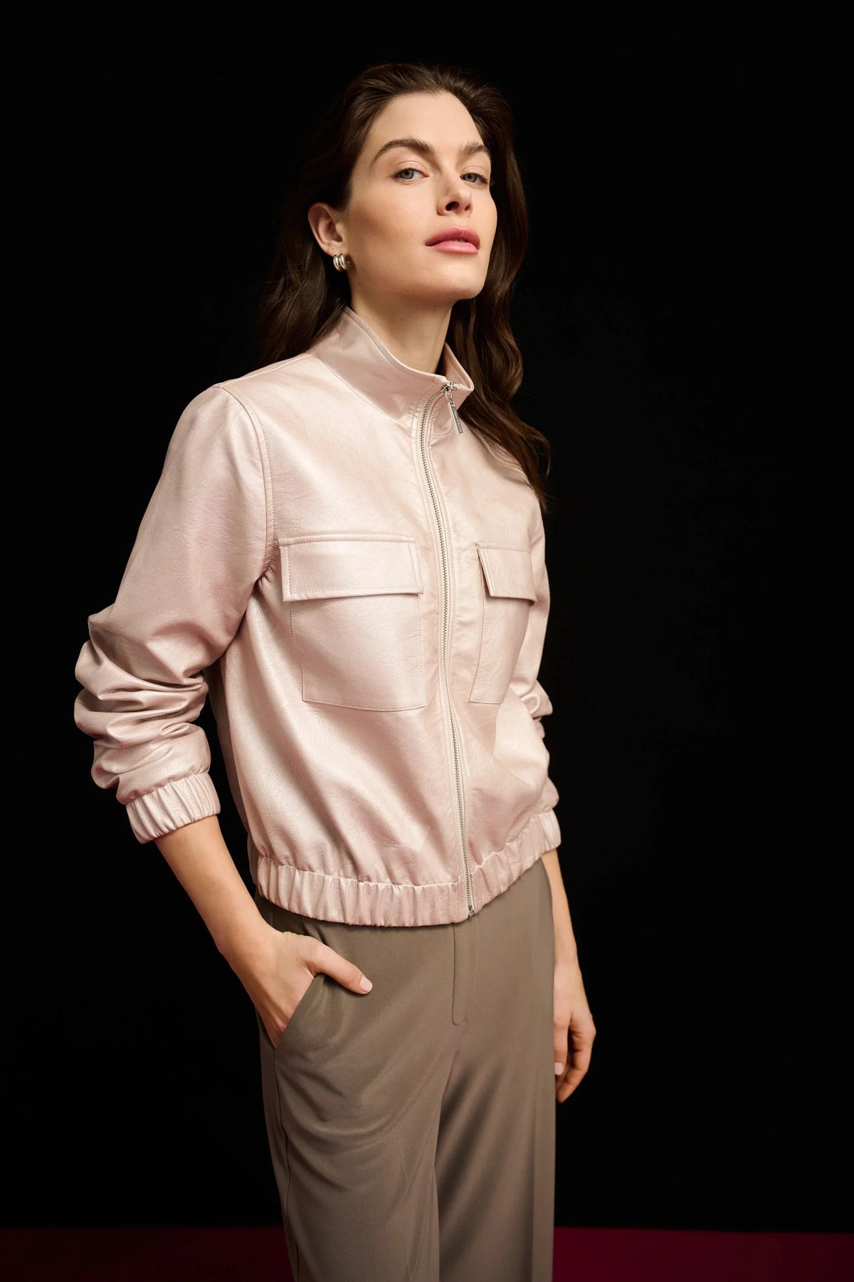 Joseph Ribkoff Metallic Bomber Jacket - Style 264907