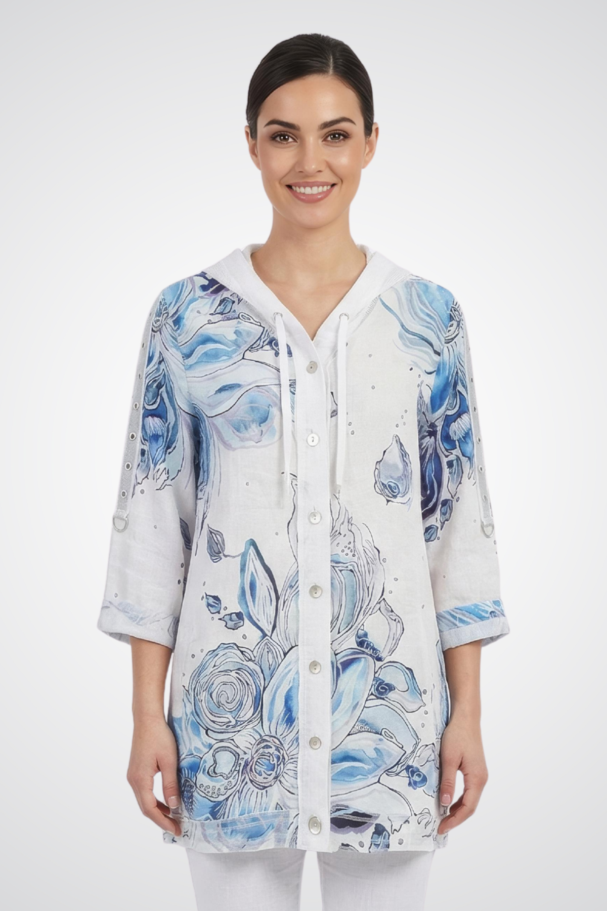 Dolcezza Button-Front Multicolor Jacket - Style 26656