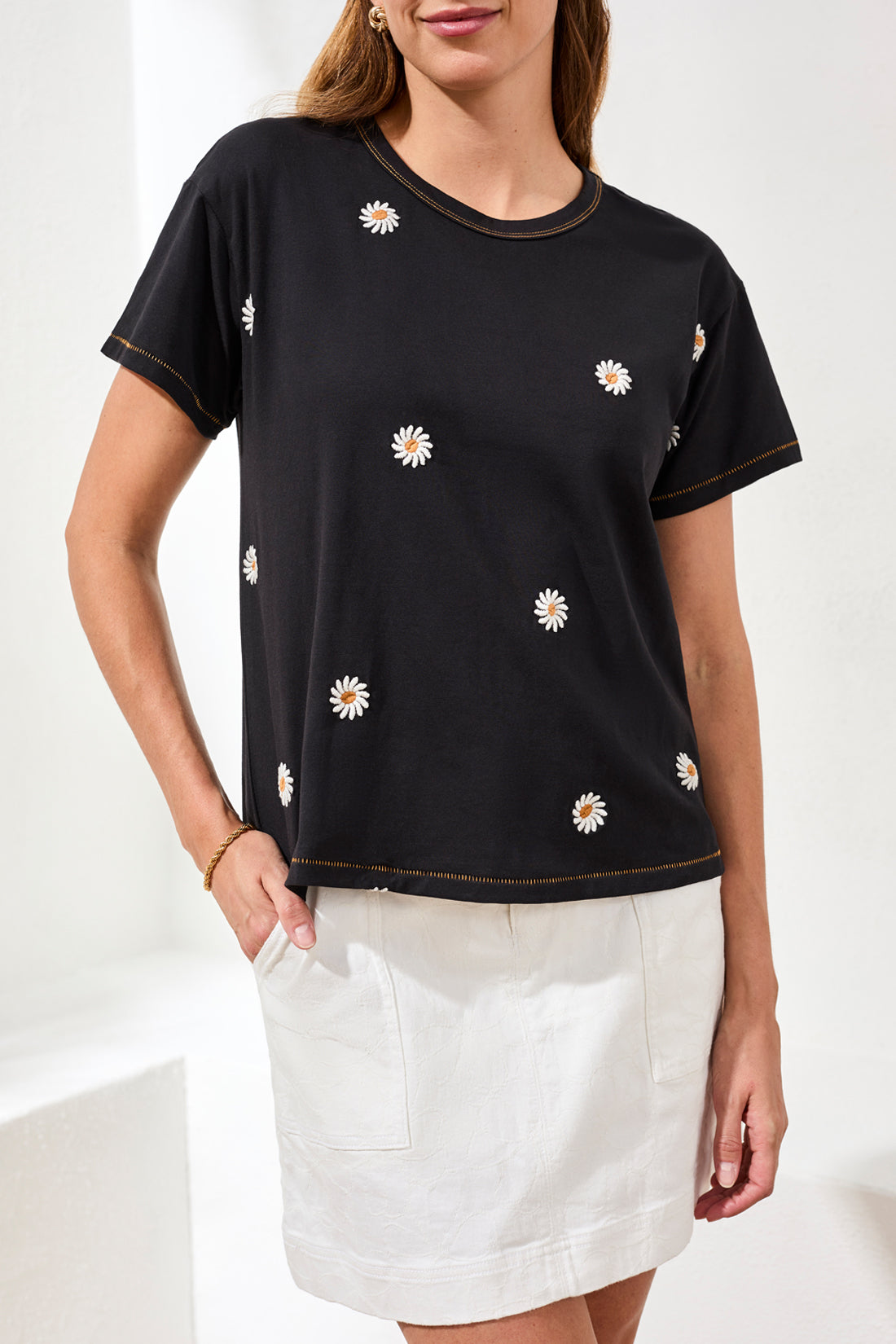Tribal Embroidered Short-Sleeve Top - Style 30430-8451