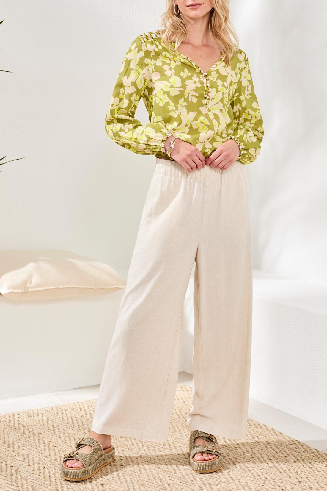 Tribal Wide-Leg Pull-On Ankle Pants - Style 30790-8388B
