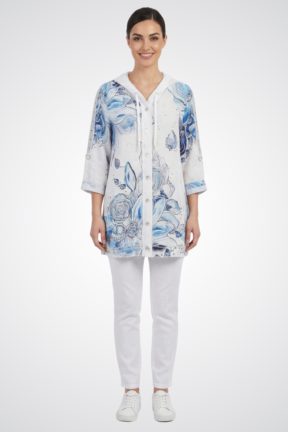 Dolcezza Button-Front Multicolor Jacket - Style 26656