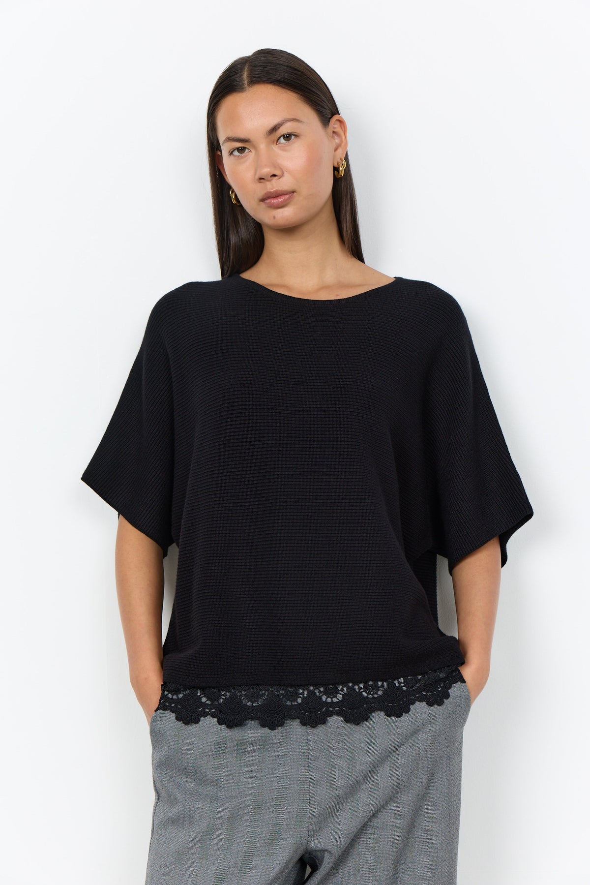 Soya Concepts Short Sleeve Top With Hem Detail - Style 5F33873