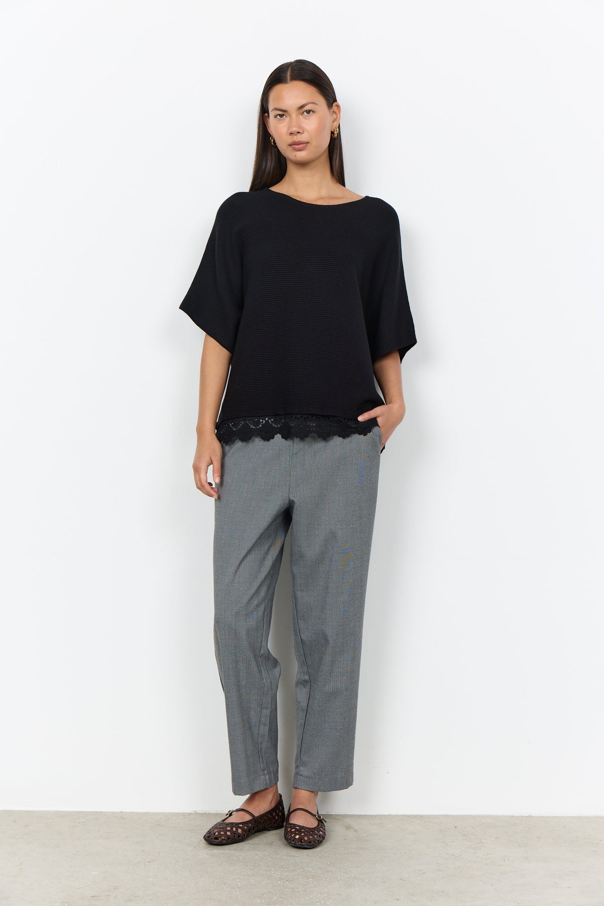 Soya Concepts Short Sleeve Top With Hem Detail - Style 5F33873
